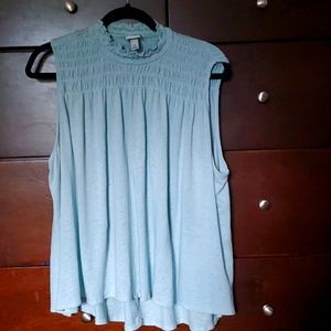 Aqua sleevless shirt